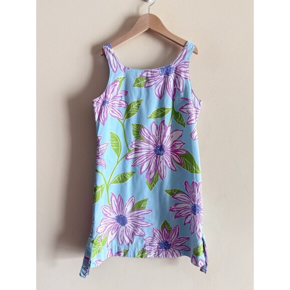 Lilly Pulitzer‎ Vintage Size 12 Girls Sundress Floral blue - Picture 1 of 3